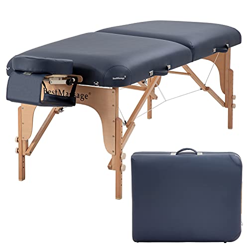 Massage Table, Portable Massage Tables, 84 Inches Long 30 Inchs Wide Height Adjustable Massage Table 2 Fold Spa Bed Massage Tables Spa Beds & Tables with Carrying Bag