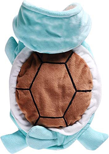 ChezAbby Funny Tortoise Cat Dog Costumes Halloween Christmas Pet Cosplay Clothes Adorable Flannel Dog Pajamas Outfit Soft Velet Puppy Apparel Fleece Doggie Sweater Warm Cat Coat XS