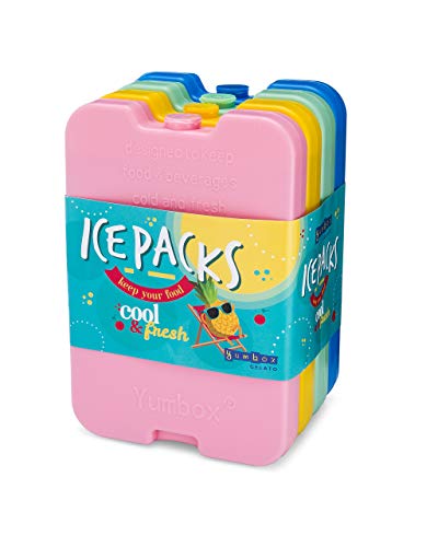 Yumbox Ice Packs (Set of 4) - Slim, Durable & Lightweight for Fresh Food - Perfect Bento Lunchbox, Coolers & More - Non-Toxic, BPA-Free