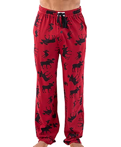Lazy One Animal Pajama Pants for Men, Men's Separate Bottoms, Lounge Pants (Classic Moose, Medium)