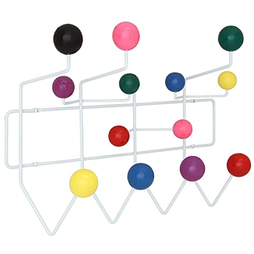 Modway Gumball Mid-Century Wall-Mounted Coat Rack in Multicolored