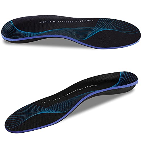 Arch Support Shoe Insert Men Orthotic Plantar Fasciitis Feet Insoles for Flat Feet Over-Pronation Heel Pain Relief (US Mens 9-9.5 | Womens 11-11.5)