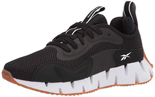 Reebok Men's Zig Dynamica Running Shoe, Black/White/Gum, 10.5