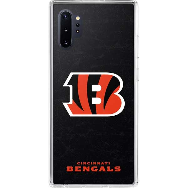 Skinit Clear Phone Case Compatible with Samsung Galaxy Note 10 Plus - Officially Licensed NFL Cincinnati Bengals - Distressed Design