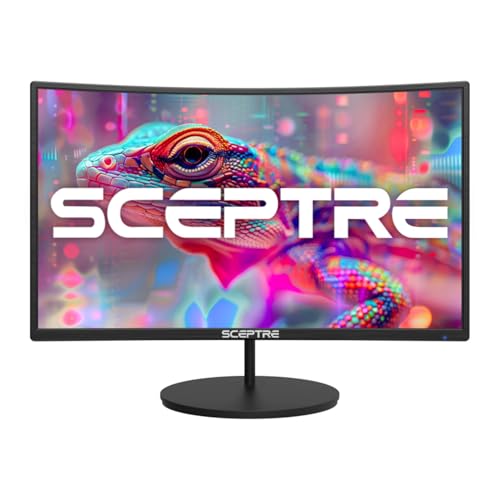 Sceptre Curved 27' FHD 1080p 75Hz LED Monitor HDMI VGA Build-In Speakers, EDGE-LESS Metal Black 2019 (C275W-1920RN)