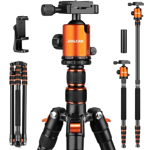 80/85 inches Heavy Duty Tripod for Camera and Phone, 85' Camera Monopod Tripod, DSLR Binoculars Spotting Scope Camcorders Video Tripod Stand, 360 Degree Ball Head, 35 lbs Loads