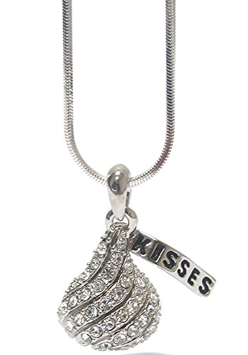 Fashion Jewelry ~ Small Clear Crystal Kisses Pendant Necklace for Women Girlfriends Birthday Gifts