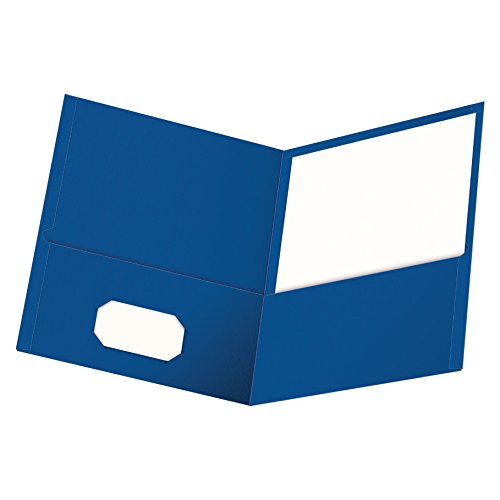 Oxford Twin-Pocket Folders, Textured Paper, Letter Size, Royal Blue, Holds 100 Sheets, Box of 25 (57512EE)