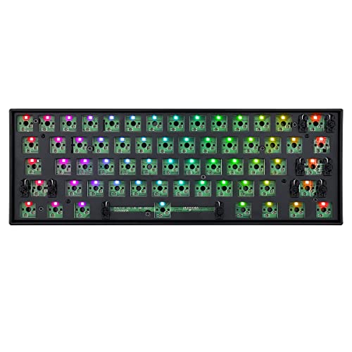 Redragon BBK530 Pro Custom Gaming Mechanical Keyboard Kit – 60% 61 Keys DIY RGB Modular Keyboard – Barebones Compact Keyboard HOT SWAPPABLE 3pin/5pin Switch, Support Bluetooth 5.0/USB-C Wired/2.4GHz