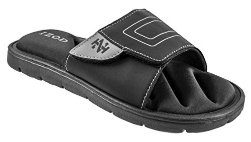 IZOD Men's Slide Sandal, Black, 13