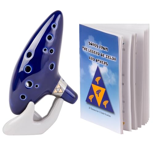 Deekec Zelda Ocarina with Song Book (Songs From the Legend of Zelda) 12 Hole Alto C Link's Zelda Ocarinas Gift for Zelda Fans with Display Stand Protective Bag