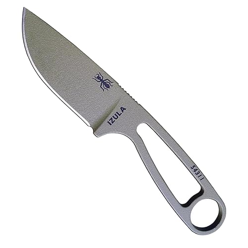 ESEE Izula Fixed Blade Knife w/Molded Polymer Sheath and Clip Plate (Dark Earth Finish/Black Sheath)