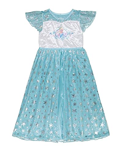 Disney Girls' Frozen Fantasy Gown Nightgown, ELSA IN BLUE 2, 6