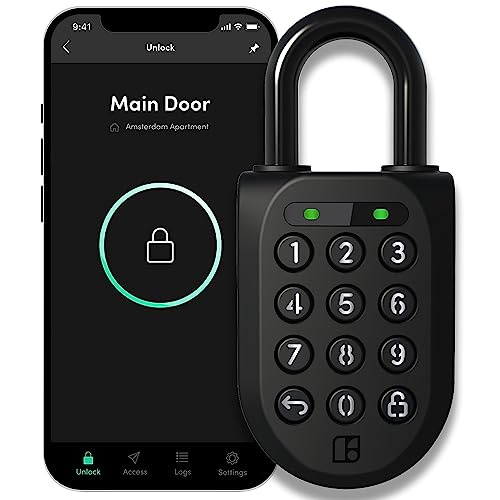 igloohome New Smart Padlock 2 (SP2), The Toughest Smart Padlock – Generate Access from Anywhere with The Mobile app (iOS/Android) – No WiFi Needed, Waterproof & Rechargeable