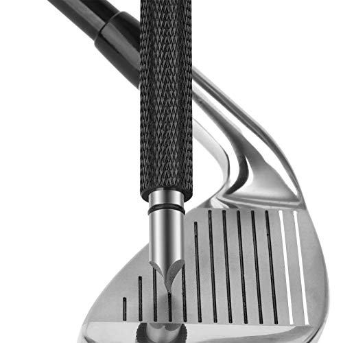Bulex Golf Club Groove Sharpener, Re-Grooving Tool and Cleaner for Wedges & Irons - Generate Optimal Backspin - Suitable for U & V-Grooves