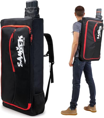 SAMICK SPORTS Archery Backpack Takedown Recurve Bow Case - Padded & Protective Storage Pockets for Gear & Accessories - Telescopic Arrows Tub - Premium Archery Bag for Travel