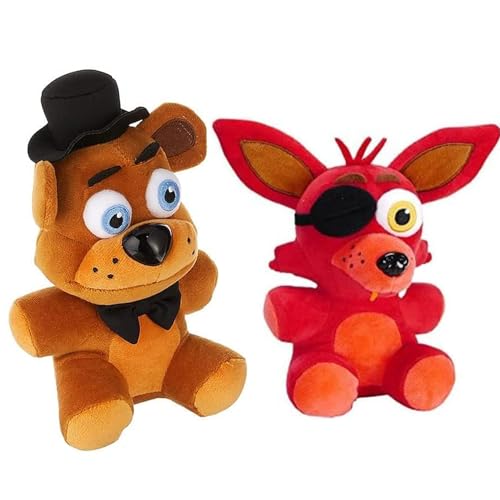 2PCS Plushies Set, Gifts for Game Fans FNAF Plushies Toy - Modern Plushes Stuffed Toys Dolls - 5 Nights Freddy's Plushies Toys Stuffed Animals & Teddy Bears for Boy Girl Christmas Birthday Ideal Gift