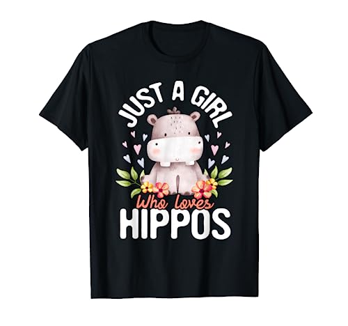 Just A Girl Who Loves Hippos - Hippopotamus Hippo Lover T-Shirt