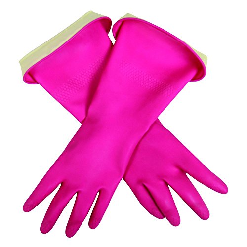 Casabella Premium Waterblock Cleaning Gloves, Small (Pack of 1), Pink