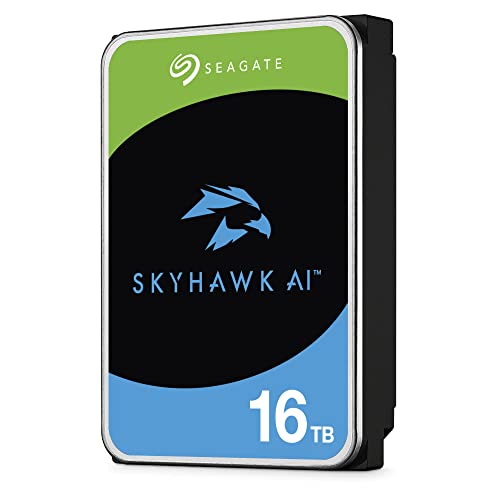 Seagate Skyhawk AI 16TB Video Internal Hard Drive HDD – 3.5 Inch SATA 6Gb/s 256MB Cache for DVR NVR Security Camera System with Drive Health Management and in-house Rescue Services (ST16000VE002)