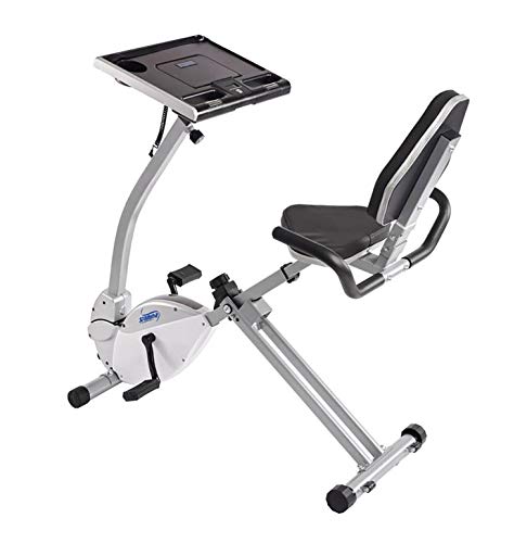 Stamina 2-in-1 Recumbent Exercise Bike - Fitness Bike with Workstation and Standing Desk - Stationary Bike for Home Workout - Up to 250 Weight Capacity