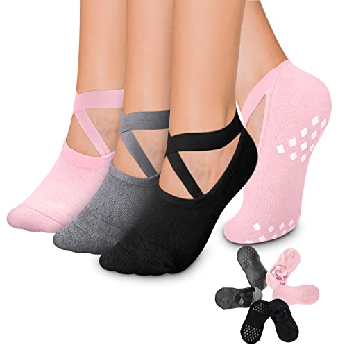 Diu Life Grip Socks Yoga Socks with Grips for Women Non Slip, Pilates, Workout, Pure Barre, Ballet, Dance, Hospital Socks