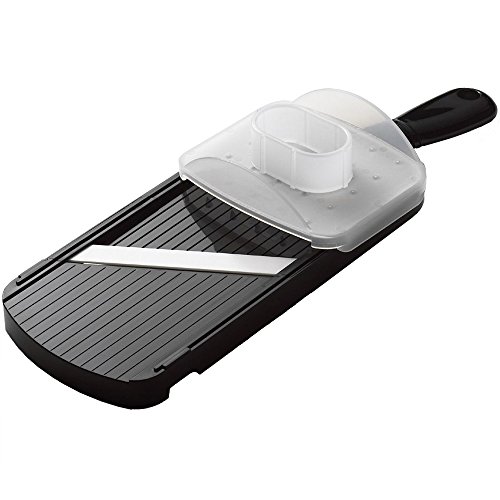 Kyocera Advanced Ceramic Double-edged Mandolin Slicer With Guard, Black, 4.6'x12.7'x0.4'