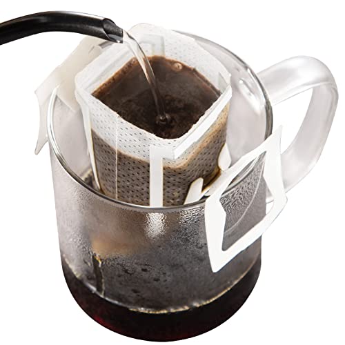 PARACITY 50Pcs Portable Coffee Filter Bag with Hanging Ear Design, Disposable Drip Coffee Filter Paper Bag single Serve, Pour Over Coffee Filter Compatible with a Wide Variety of Coffee Cups/Utensils