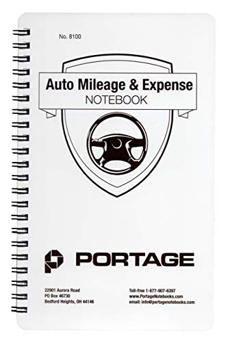 Auto Mileage & Expense Notebook – Vehicle Mileage Log, Miles Log Book to Track Over 400 Rides or Sessions, Track Odometer for Business Driving or Rideshare Apps – 5 x 8 Inches, 60 Pages (Pack of 1)