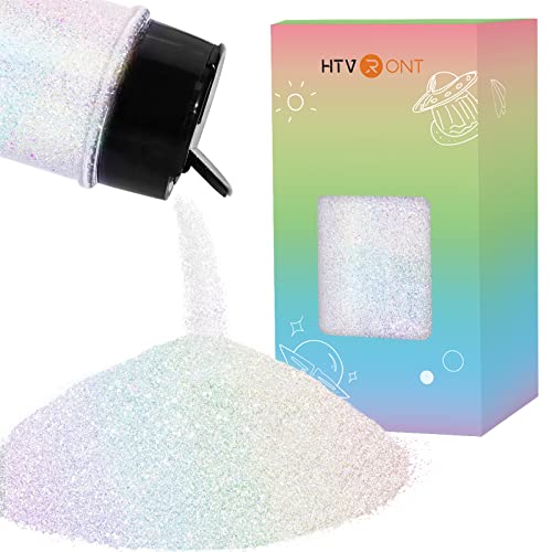 HTVRONT Holographic Fine White Glitter - 50g/1.76oz Glitter for Resin, Non-Toxic Fine Glitter for Nails, Resin, Candle Making, Crafts