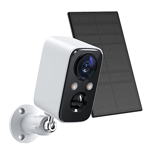 FOAOOD Security Cameras Wireless Outdoor: Solar Panel Battery Powered Cameras for Home Security Home Camera with Motion Detection Alarm Floodlight Color Night Vision 2-Way Audio IP66 Waterproof