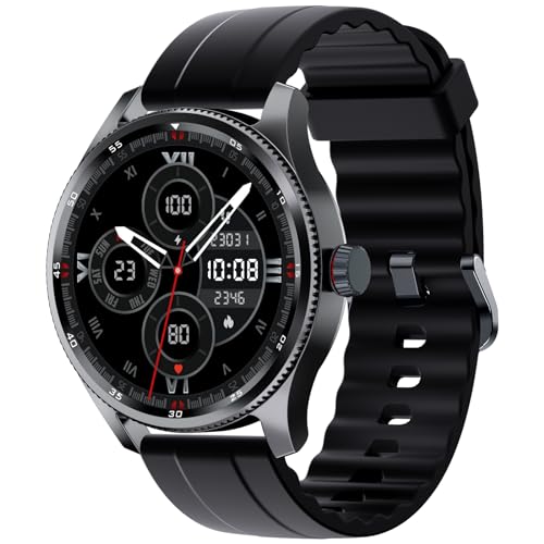 TOOBUR Smart Watch Men Women with Metal Bezel, Answer Make Call/Heart Rate/Step Counter/Sleep Tracker/100 Sports for Run/Smart Voice, IP68 Waterproof Swim, Fitness Sport Watch Compatible Android iOS
