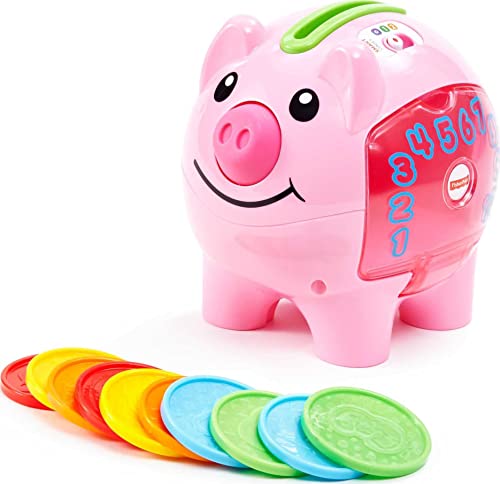 Fisher-Price Baby & Toddler Toy Laugh & Learn Smart Stages Piggy Bank with Educational Songs & Phrases for Infants Ages 6+ Months