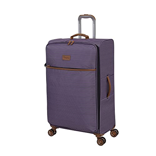 it luggage Beach Stripes 30' Softside Checked 8 Wheel Spinner, Blue/Pink