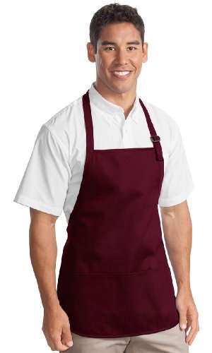 Port Authority Medium Length Apron with Pouch PocketsOne size Maroon A510