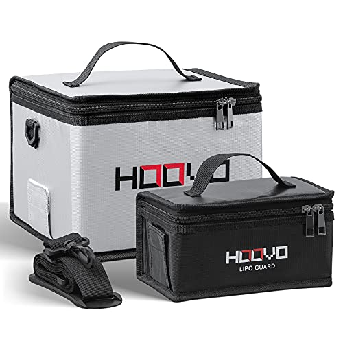 HOOVO Lipo Bag Fireproof Explosionproof Lipo Battery Safe Bag LiPo Guard Safe Bag for Lipo Battery Storage and Charging with Double Zipper