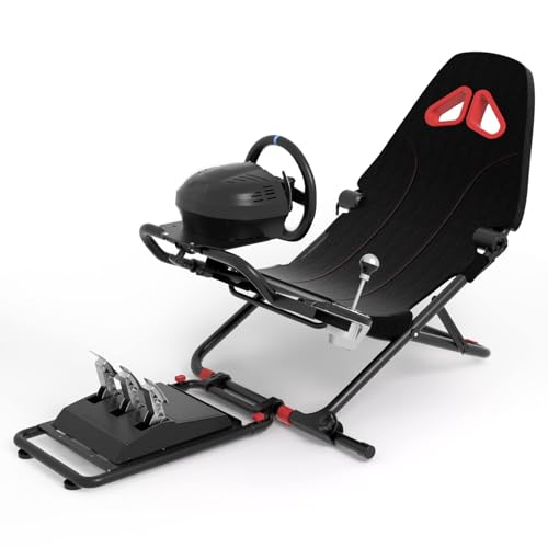 DIWANGUS Racing Simulator Cockpit Foldable Racing Wheel Stand with seat Driving Seat for for Logitech G29 G920 G923 G27 G25 for Thrustmaster T248X T248 T300RS T150 458 TX Xbox PS4