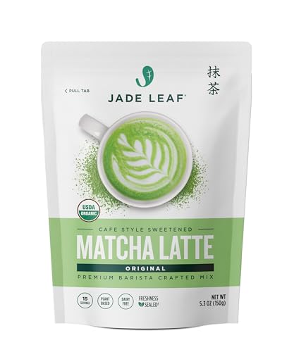 Jade Leaf Matcha Organic Café Style Sweetened Matcha Latte Premium Barista Crafted Mix - Original - Authentically Japanese (5.3 Ounce Pouch)
