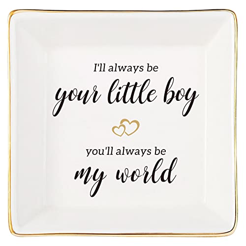 Gifts For Mom From Son,Ceramic Ring Dish Trinket Tray I Will Always Be Your Little Boy,I Love You,Your Son.Appreciate Mother Gifts for Mother's DAY Birthday Christmas Thanksgiving Valentine’s Day