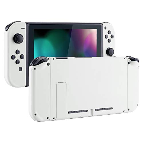 eXtremeRate DIY Replacement Shell Buttons for Nintendo Switch, White Back Plate for Switch Console, Custom Housing Case with Full Set Buttons for Joycon Handheld Controller [Only Shell, NO Console]