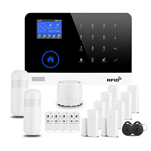 Alarm Security System, DIY 4G Wireless Burglar Alarm 18 Piece Kit with WiFi APP Control for Home & Shop