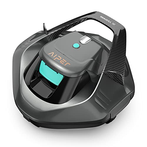 AIPER Seagull SE Cordless Robotic Pool Cleaner, Pool Vacuum Lasts 90 Mins, LED Indicator, Self-Parking, Ideal for Above/In-Ground Flat Pools up to 40 Feet - Gray