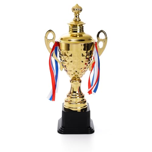 Fasmov Large Trophy Cup for Custom Trophy Keepsake, Gold Award for Sports, Tournaments, Competitions, 14.5 inches