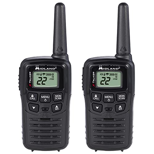 Midland T10 X-TALKER Two-Way Radios - 22 Channel- Extended Range Walkie-Talkies, 38 Privacy Codes - Best Kids Camping Radio - 2 Pack