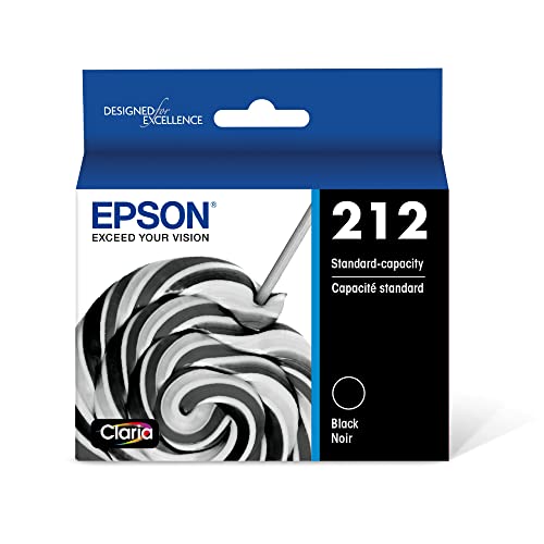 EPSON 212 Claria Ink Standard Capacity Black Cartridge (T212120-S) Works with WorkForce WF-2830, WF-2850, Expression XP-4100, XP-4105