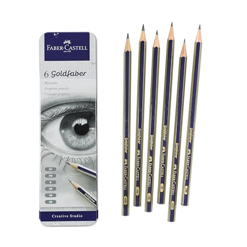 Faber-Castell Graphite Sketch Pencil Set - 6 Graphite Pencils (2H, HB, B, 2B, 4B, 6B), Drawing Pencils and Sketching Supplies