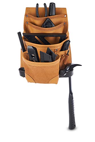AWP Classic Leather Tool Pouch, Crafted from Premium Top-grain Leather, Compatible with Work Belts Up to 3 Inches Wide, Tool Belt Accessory, Tan