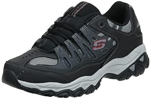 Skechers mens Afterburn M. Fit fashion sneakers, Charcoal/Black, 13 X-Wide US