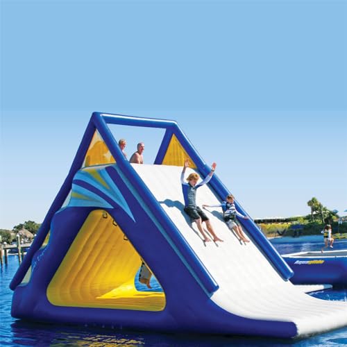 Gueploer Commercial Custom Inflatable Triangle Slide Water Toy Mobile Sea Slide Water Park Equipment for Private Docks, Ships,16.4Ft*2.2Ft*8.2Ft