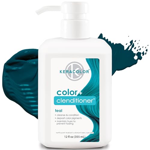 Keracolor Clenditioner TEAL Hair Dye - Semi Permanent Hair Color Depositing Conditioner, Cruelty-free, 12 Fl. Oz.